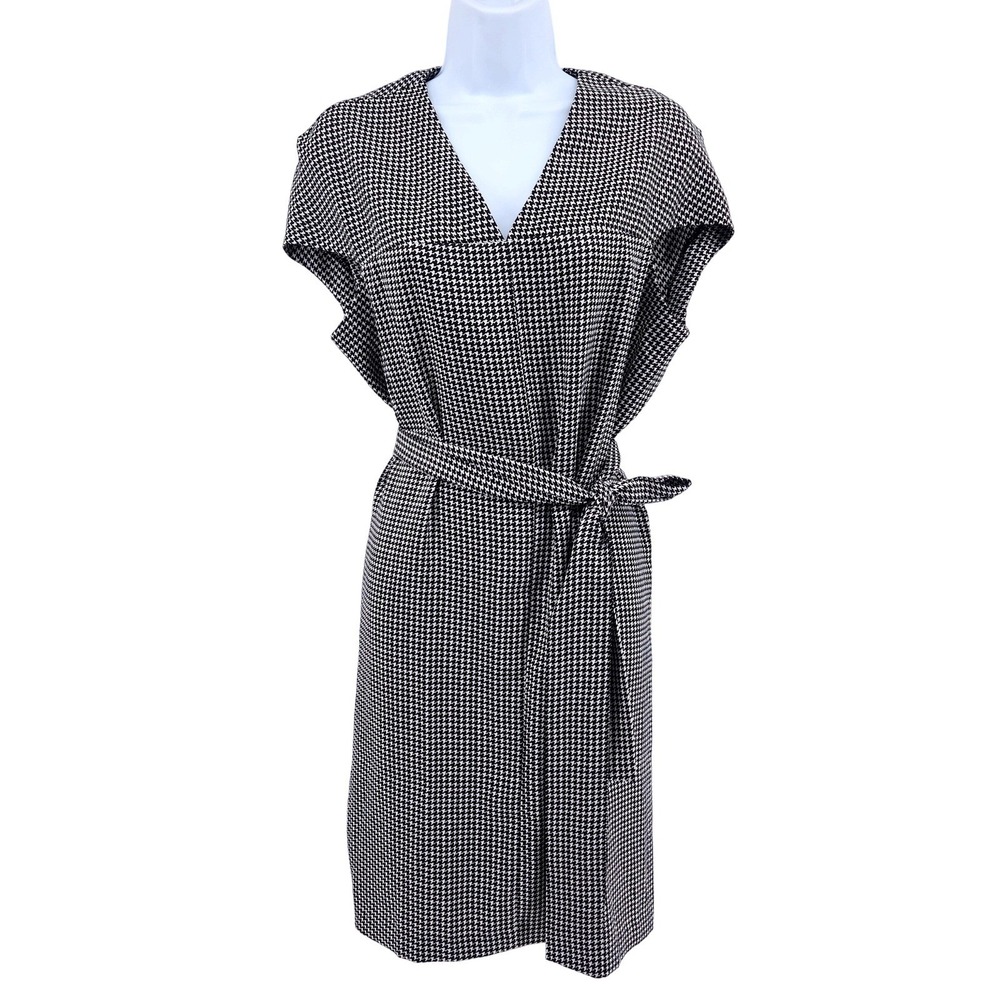 Club Monaco Vanellie Dress Women's 0 Black‎ White Houndstooth Career Business
